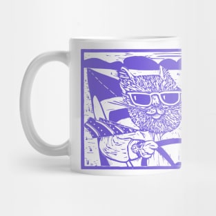 Cool cat, cruising in purple Mug